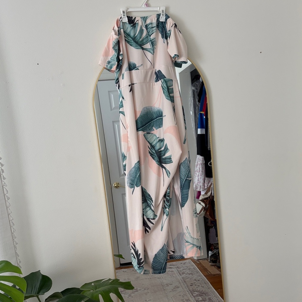 Tropical Leaf Print Dress